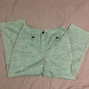 Jiamuhsy waist-high teal and brown pants